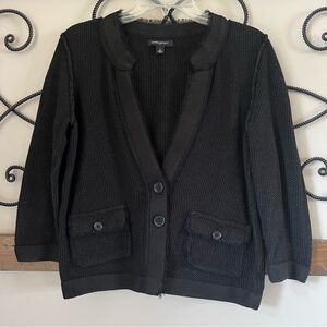 Banana Republic Shimmer Black Button up Cardigan Sweater Size M